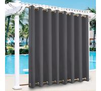 Cortinas de Exterior Resistentes a la Intemperie,Cortinas para Exteriores Opacas con Aislamiento térmico para Exteriores para jardín,Patio,Puerta,Gazebo,pérgola,balcón,Gris oscuro,1 Pieza|254x213cm