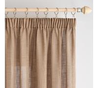 Cortinas de lino con cinta para arrugas, cortinas decorativas transparentes modernas para sala de estar, ventanas y dormitorio, juego de 2 unidades