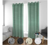 Cortinas de Salón Cortina Efecto Lino, Cortinas Translúcidas, Modernas y Elegantes 140x260cm de para Dormitorio, Comedor, Cocina 2 Piezas con Ojales Plateados