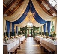 Cortinas de Techo Color champán de 10 pies x 20 pies para Bodas, Fiestas, 2 Paneles de 5 x 20 pies de Largo para toldo de Tienda de campaña, sin Arrugas, sedosas, fáciles de Colgar y Cubrir Cortinas