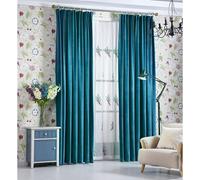 Cortinas de terciopelo de lujo, cortinas opacas con aislamiento acústico y diseño que bloquea la luz, juego de 2 paneles para sala de estar y dormitorio, color verde oscuro, 200x230 cm, color azul rea