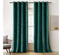 Cortinas de terciopelo Unyqoos® con ojales, lujosas, juego de 2 unidades, 140 x 245 cm, que reducen el ruido y bloquean la luz, ideales para salones y dormitorios