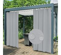 Cortinas gruesas impermeables de alta calidad con bloqueo solar, color gris, 82 x 90 pulgadas, ideales para uso en interiores y exteriores, patio, cenador, porche, dormitorio, personalizadas