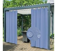 Cortinas impermeables de alta calidad con bloqueo solar para patio, cenador, porche y dormitorio, tela gruesa resistente a la decoloración, 1 panel, 100 pulgadas de ancho x 84 pulgadas de alto, azul