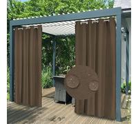 Cortinas impermeables de alta calidad con bloqueo solar para patio, cenador, porche y dormitorio, tela gruesa resistente a la decoloración, 1 panel de 100 pulgadas de ancho x 108 pulgadas de alto