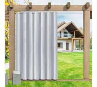 Cortinas impermeables para exteriores, 1 panel con aislamiento térmico, cortinas opacas con ojales para pérgola, porche, cenador, patio y piscina, 47 pulgadas de ancho x 84 pulgadas de largo, solución