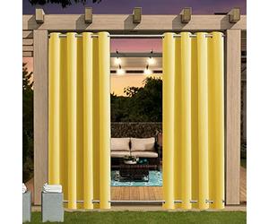 Cortinas impermeables para exteriores con ojales, cortinas de privacidad para balcón y jardín, 1 unidad, 24 colores disponibles, tamaño 254 x 213 cm