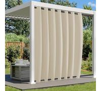 Cortinas impermeables para exteriores con ojales, paneles de privacidad para patio, cenador y porche | 1 pieza Bii Bei 135 x 305 cm, cortinas resistentes a la intemperie para exteriores
