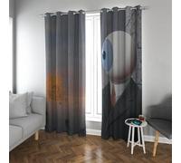 Cortinas modernas de estilo surrealista, con efecto oscurecedor. Juego de 2 cortinas para hombre, para ventanas. Cortinas opacas para habitación, ideales para dormitorios. Dimensiones: 275 cm de alto 