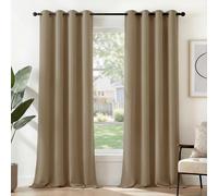 Cortinas modernas para sala de estar, opacas, con ojales, color taupe (Deconovo)