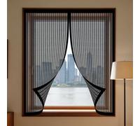 Cortinas Mosquitera Ventana 100 x 115 cm Protección Contra Mosquitos y Moscas Mosquitera Ventana Magnetica Lavables para Todas Las Ventanas Interiores y Exteriores, Negro