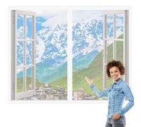 Cortinas Mosquitera Ventana 100 x 160 cm Mantiene Insectos, Moscas y Mosquitos Fuera Cortinas Mosquitera Ventana Lavables para Exterior Jardín Balcón Salón Casa Tienda, Blanco