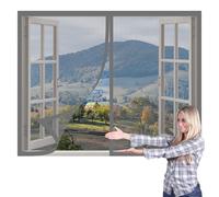 Cortinas Mosquitera Ventana 105 x 115 cm Protección Contra Mosquitos y Moscas Mosquitera Magnética Ventanas Lavables Adecuada para Decoración Del Hogar, Gris