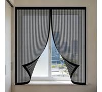 Cortinas Mosquitera Ventana 105 x 115 cm sin Taladrar Ni Atornillar Mosquiteras Magnética Anti Insectos Cierre Fácil de Ensamblar Autoadhesivo para Todas Las Ventanas, Negro