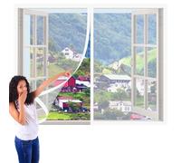 Cortinas Mosquitera Ventana 110 x 145 cm Mantiene Insectos, Moscas y Mosquitos Fuera Mosquiteras Ventanas Magnética Fácil de Ensamblar Autoadhesivo para Todas Las Ventanas, Blanco