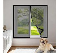 Cortinas Mosquitera Ventana 110 x 150 cm Protección Contra Mosquitos y Moscas Mosquitera sin Taladrar Fácil Instalación Adhesiva para Todas Las Ventanas, Negro