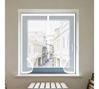 Cortinas Mosquitera Ventana 110 x 150 cm Protección Contra Mosquitos y Moscas Mosquitera Ventana Magnetica Lavables para Ventanasde Balcón, Ventanasde Patio, Sala, Blanco