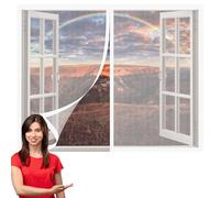 Cortinas Mosquitera Ventana 120 x 150 cm Mantiene Insectos, Moscas y Mosquitos Fuera Mosquitera Ventana Lavables para Ventanasde Balcón, Ventanasde Patio, Sala, Blanco