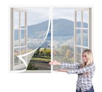 Cortinas Mosquitera Ventana 130 x 135 cm Protección Contra Mosquitos y Moscas Mosquitera Magnética Ventanas Lavables Adecuada para Decoración Del Hogar, Blanco