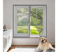 Cortinas Mosquitera Ventana 50 x 120 cm Protección Contra Mosquitos y Moscas Mosquitera sin Taladrar Fácil Instalación Adhesiva para Todas Las Ventanas, Gris