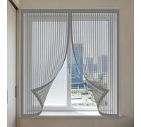 Cortinas Mosquitera Ventana 50 x 120 cm sin Taladrar Ni Atornillar Mosquiteras Magnética Anti Insectos Cierre Fácil de Ensamblar Autoadhesivo para Todas Las Ventanas, Gris