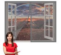 Cortinas Mosquitera Ventana 60 x 60 cm Mantiene Insectos, Moscas y Mosquitos Fuera Mosquitera Ventana Lavables para Ventanasde Balcón, Ventanasde Patio, Sala, Gris