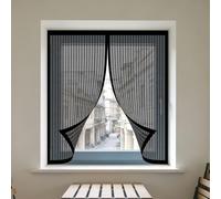 Cortinas Mosquitera Ventana 75 x 115 cm Protección Contra Mosquitos y Moscas Mosquitera Ventana Magnetica Lavables para Ventanasde Balcón, Ventanasde Patio, Sala, Negro
