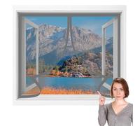 Cortinas Mosquitera Ventana 85 x 145 cm Imanes Se Cierran Automáticamente Personalizar Mosquiteras Ventanas Lavables para Todas Las Ventanas, Gris