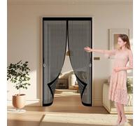Cortinas Mosquiteras 120 x 150 cm Varios Tallas, Cierre Automático, No Requiere Herramientas, Mantiene El Aire Fresco Mosquitera Antimosquitos Imantada para Sala de Estar, Patio, Negro