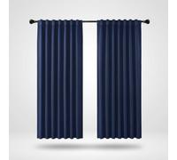 Cortinas opacas, aislantes térmicos, 2 unidades, diseño elegante, 175x140 cm, color azul marino