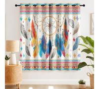 Cortinas opacas bohemias de ensueño para dormitorio, cortinas con ojales de 46 x 54 pulgadas de caída, 2 paneles, cortinas con aislamiento térmico para sala de estar, tratamientos de ventana con