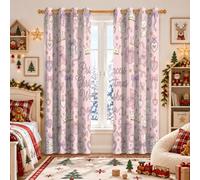 Cortinas opacas con diseño de corona de deseos de Navidad de princesa, 132 | Cajas de regalo, paneles de cortina de ventana, cintas festivas, estética de princesa fantástica, vestidor de ventana de