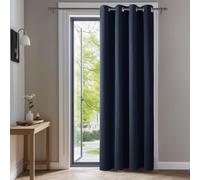 Cortinas opacas Deconovo con ojales, cortina para puerta, color azul oscuro – tamaño 214 cm de alto x 132 cm de ancho (paquete de 1)