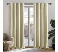 Cortinas opacas Deconovo Thermogardine, con ojales, cortas, color beige