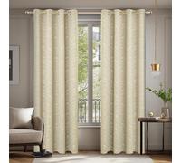 Cortinas opacas Ibenzoa®, juego de 2 unidades, 180 x 140 cm por unidad, 100% poliéster, con 3 capas para aislamiento térmico, reducción de luz y aislamiento acústico, con ojales metálicos