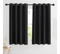 Cortinas opacas Ibzoa®, juego de 2 unidades, cortas, 145 x 140 cm (alto x ancho), color , opacas y con aislamiento térmico, 8 ojales metálicos de 4 cm de diámetro, 230 g/m²
