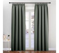 Cortinas opacas térmicas Unyqoos® – Juego de 2 unidades, 140 x 220 cm, 230 g/m², bloquean entre el 85% y el 95% de la luz, aislantes térmicos y acústicos, montaje flexible
