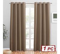 Cortinas opacas Unyqoos®, aislamiento térmico, 132 x 213 cm (52 x 84 pulgadas), 2 paneles con ojales, color moka, 100% poliéster