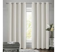 Cortinas opacas Unyqoos® color beige claro, juego de 2 unidades, 140x175 cm, de poliéster, con aislamiento térmico y bloqueo de luz (hasta el 85%), ideales para salones y dormitorios