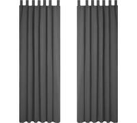 Cortinas opacas Unyqoos® con ojales, juego de 2 – cortinas blackout de alta densidad, con capa negra, lavables a máquina, compatibles con la mayoría de las barras de cortina