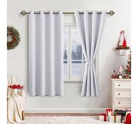 Cortinas opacas Unyqoos® con ojales – Juego de 2 unidades, color blanco, microfibra, 175 x 140 cm cada una, protección UV y contra la luz, aislamiento térmico y acústico, ideales para dormitorios y sa