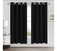 Cortinas opacas Unyqoos® (pack de 2), color , que bloquean la luz y aíslan del calor, fabricadas en poliéster con 8 ojales plateados (diámetro 4 cm), dimensiones: 117 cm de alto x 132 cm de ancho