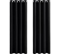 Cortinas opacas Unyqoos® (pack de 2) de 175 x 140 cm cada una, completamente opacas, fabricadas con un tejido grueso de 230 g/m², que bloquea entre el 85% y el 95% de la luz, con propiedades aislantes