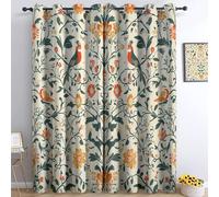 Cortinas OpacasWilliam Morris Floral Pájaros Vistoso, Cortinas con Ojales Impresos Aislamiento Térmico Que Protegen La Privacidad para El Dormitorio La Sala De Estar 117An x 183Al cm (2 Paneles)