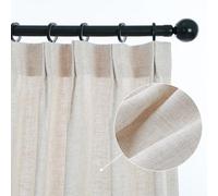 Cortinas plisadas de lino de 84 pulgadas de largo, juego de 2, 42 pulgadas de ancho x 84 pulgadas de largo, ideales para privacidad y decoración elegante del hogar, mejora tu espacio vital con estilo