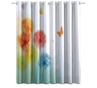 Cortinas Salón Diente de león Colorido Mariposa Cortina Aislante Térmico, Pintura Pastel Dormitorio Niño Ojales Cortinas Acústicas Interiores Cortina Ocultante L 75 X H 166 cm 2 paneles