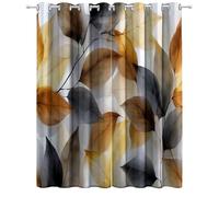 Cortinas Salón Hojas Otoño Cortina Aislante Térmico, Pintura Tinta Acuarela Dormitorio Niño Ojales Cortinas Acústicas Interiores Cortina Ocultante L 91.5 X H 214 cm 2 paneles