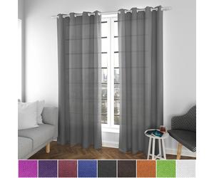 Cortinas Translúcidas ,Cortinas para Salón Moderna 140x260cm. Elegantes y Modernas, 2 Piezas con Ojales Plateados. Ideal para Dormitorio, Comedor, Sala de Estar, Cocina