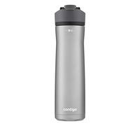 Cortland Chill 2.0 Botella de agua de acero inoxidable aislada al vacío, tecnología de sorbo a prueba de derrames, Miembro intercambiable, 24oz, acero/liorice, perfecto para fitness, viajes, uso