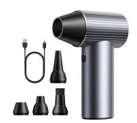 COSANO Mini soplador de metal completo Jet Dry - Plumero de aire eléctrico de 300.000 RPM - Soplador recargable - Plumero de alta potencia con 3 velocidades y 4 boquillas